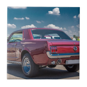 Carreau Sport automobile Mustang Muscle rouge Moteur engre