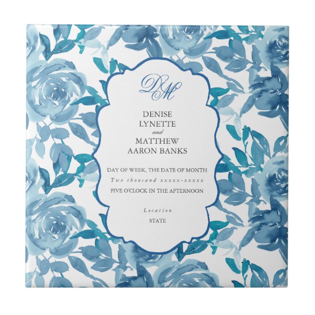 Carreau Spun Sugar & Skydiver Blue Mariage Keepsaké (Devant)