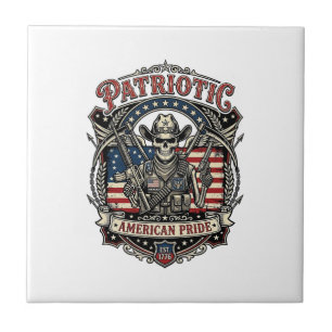 Carreau Squelette Cowboy Patriotique Squelette Patriote So