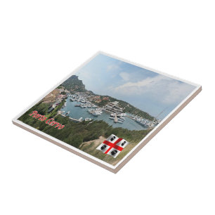 Carreau SRD054 PORTO CERVO Le port, Sardaigne,