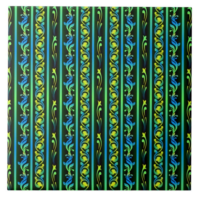 Carreau Sri Lanka Liyawel (motif feuille) (Devant)