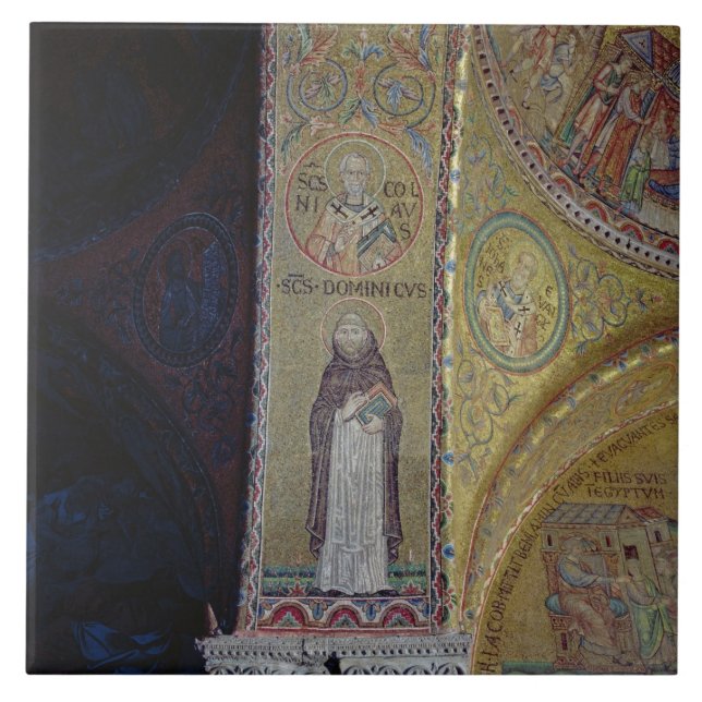 Carreau St Dominic et Saint-Nicolas, mosaïque dans (Devant)
