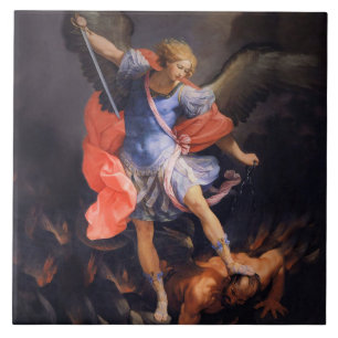 Carreau St Michael L'Archange Saint Ange Blue Reni
