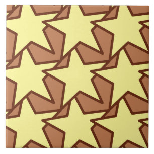 Carreau Star moderne géométrique, jaune clair et cacao Bro