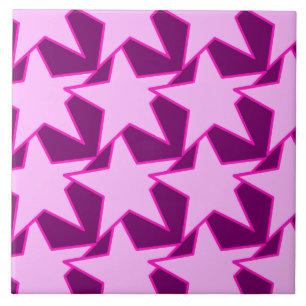 Carreau Star moderne géométrique - rose et améthyste viole
