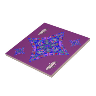 Carreau Star Spirituel Mandala Purple Cristaux rose mozaïq