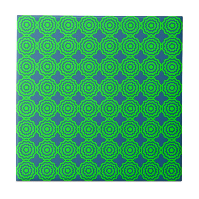 Carreau Starburst atomique Étincelle Retro Motif vert (Devant)