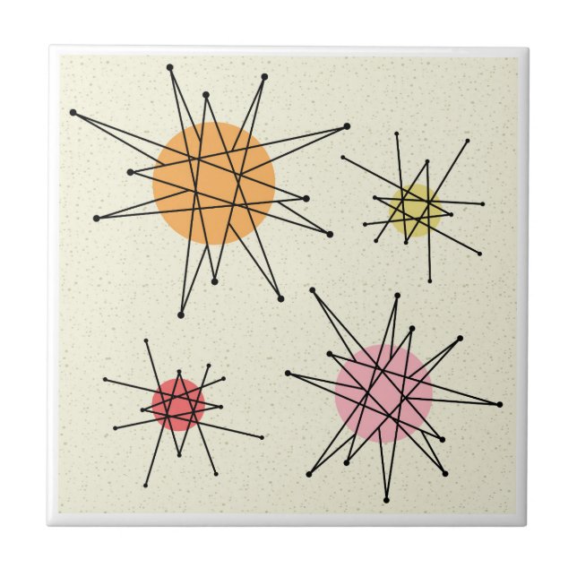 Carreau Starburst franciscain du milieu du siècle 7 (Devant)