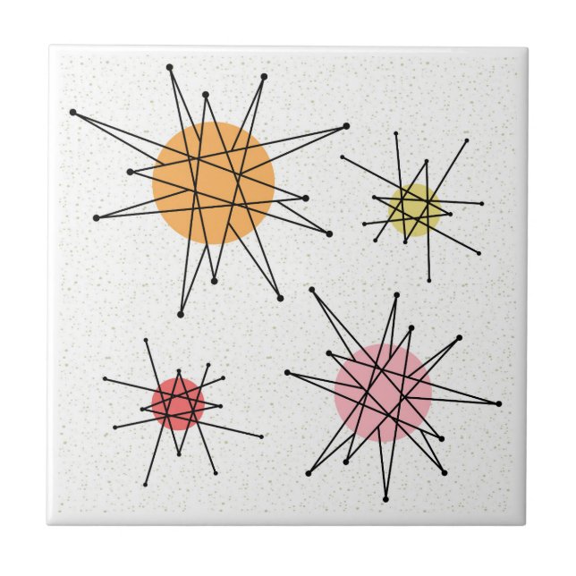 Carreau Starburst franciscain du milieu du siècle 8 (Devant)