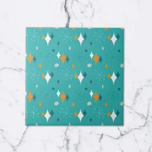 Carreau Starburst Mid Century Motif moderne en Turquoise