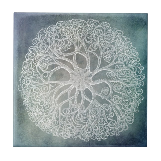 Carreau Starfish - Basket Star dans Indigo Blue (Devant)