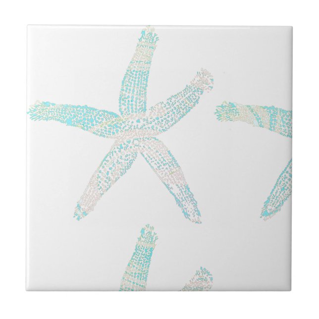 Carreau Starfish Coastal Beach Blue Aqua Cadeau nautique (Devant)