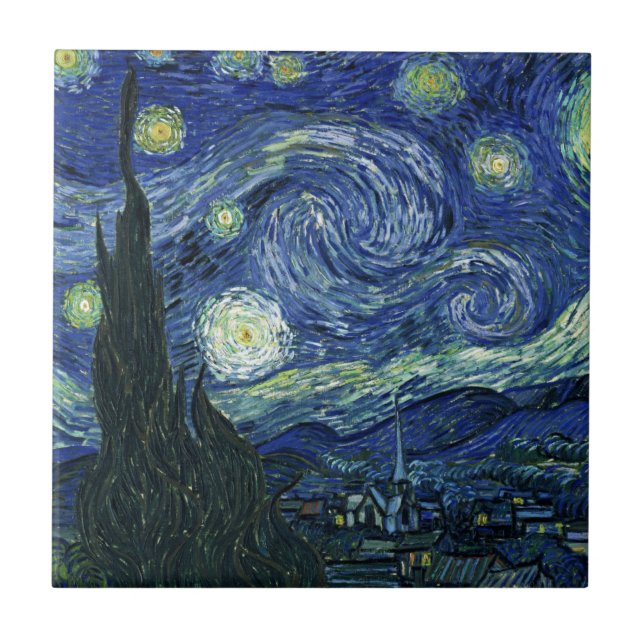 Carreau Starry Night Vincent van Gogh Art Peinture (Devant)