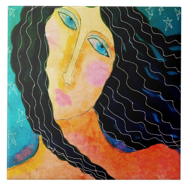 Carreau Starry Starry Night peinture numérique Abstraite (Devant)