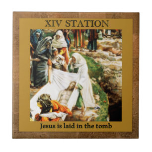Carreau Stations de la Croix n° 14 du 15 Jésus dans le t