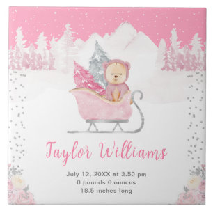 Carreau Statistiques de naissance de l'ours rose d'hiver