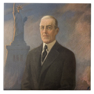 Carreau Statue de la Liberté et président Woodrow Wilson