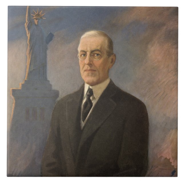 Carreau Statue de la Liberté et président Woodrow Wilson (Devant)