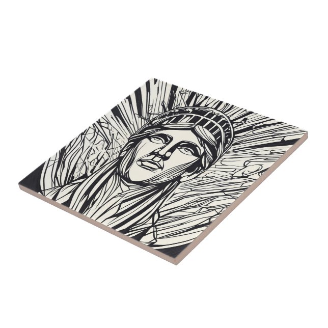 Carreau Statue de la Liberté Ligne Artistique Moderne  (Côté)