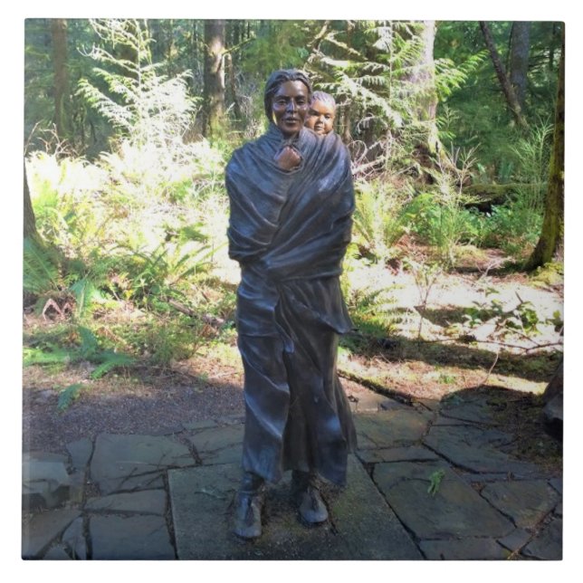 Carreau Statue Sacagawea, Fort Clatsop, Astoria, Oregon (Devant)