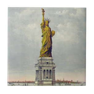 Carreau Statue vintage de la Liberté New York Voyage