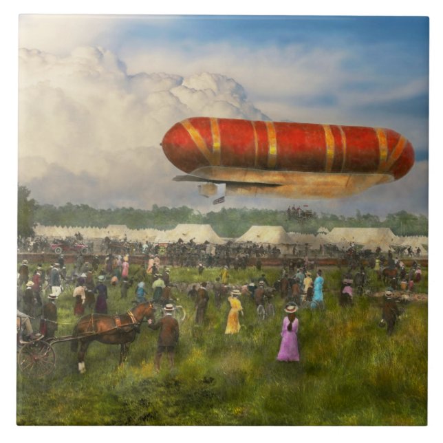 Carreau Steampunk - Dirigeable - Lancement de Nulli Secund (Devant)