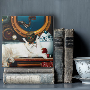 Carreau Steampunk Thé de chat sous-marin