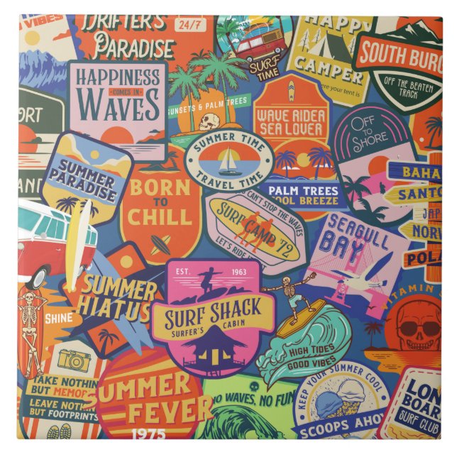 Carreau Stickers de surf (Devant)