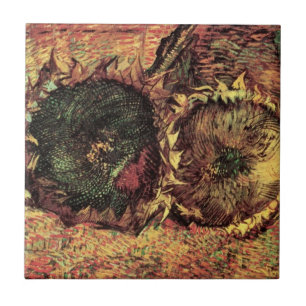 Carreau Still Life Two Cut Sunflowers par Vincent van Gogh
