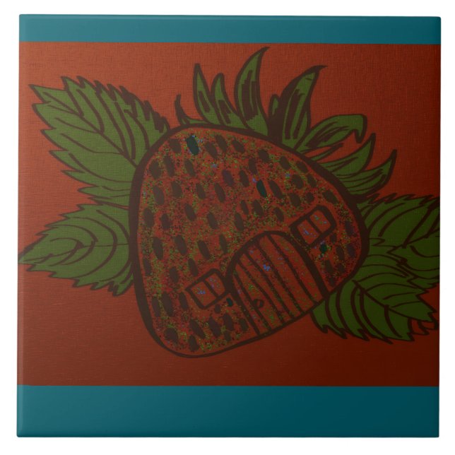 Carreau Strawberry Home Sweet Home Ceramic Tile (Devant)