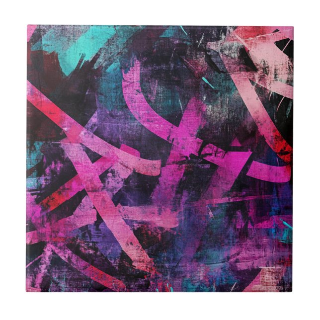 Carreau Street Mural with Layered Drips & Urban Color (4) (Devant)