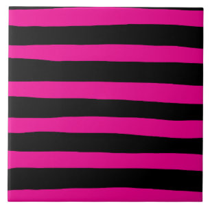 Carreau Stripes inégales - Magenta et noir