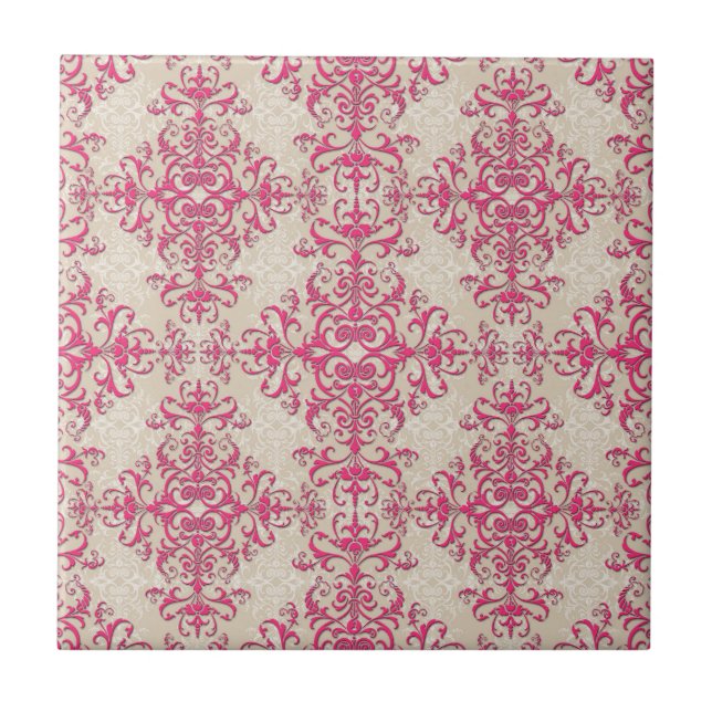 Carreau Style antique Fond d'écran victorien Damask Art (Devant)