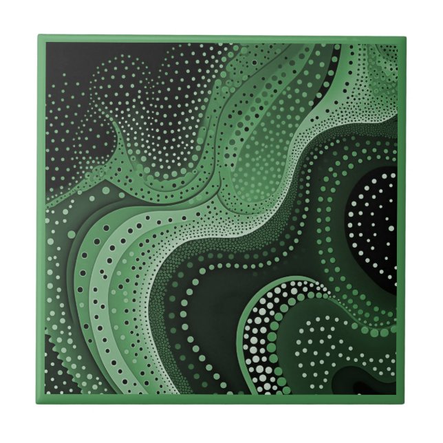 Carreau Style art autochtone vert 4 de 9 Carrelage en céra (Devant)