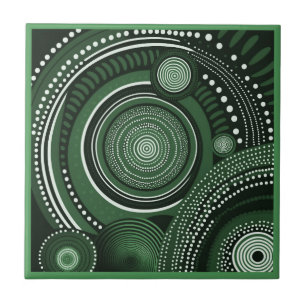 Carreau Style art autochtone vert 9 de 9 Carrelage céramiq