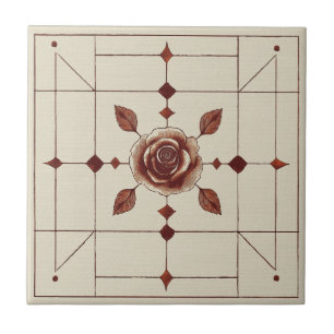 Carreau Style Artiste Rose Rouge