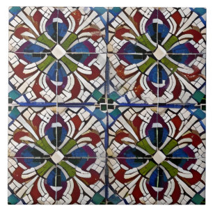 Carreau Style espagnol Simulé Mosaïque Bleu Rouge Vert