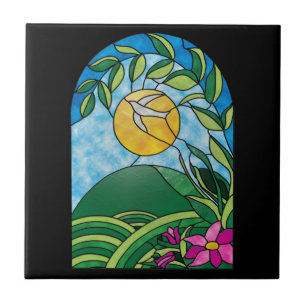Carreau Style floral en verre souillé de cru de lumière 