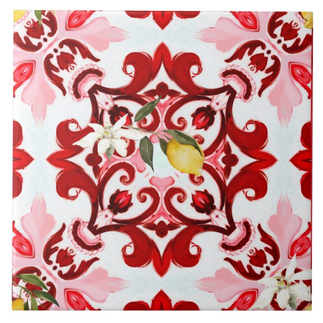 Carreau style italien, carreaux, majolica, citron, impress (Devant)