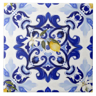 Carreau style italien, carreaux, majolica, citron, impress