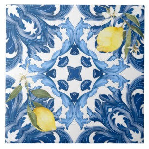 Carreau style italien, carreaux, majolica, citron, impress