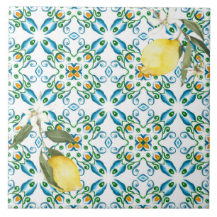 Carreau style italien, carreaux, majolica, citron, impress