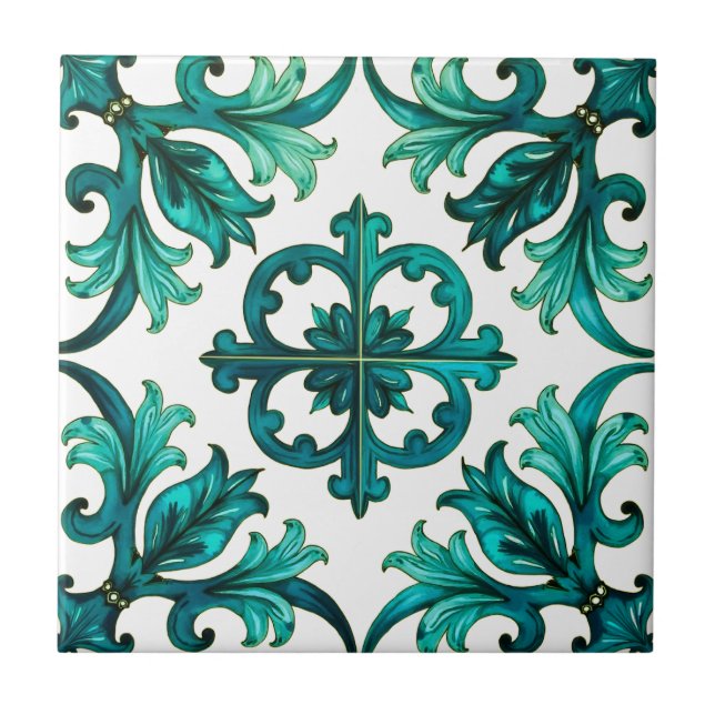 Carreau Style italien, mosaïque, vert (Devant)