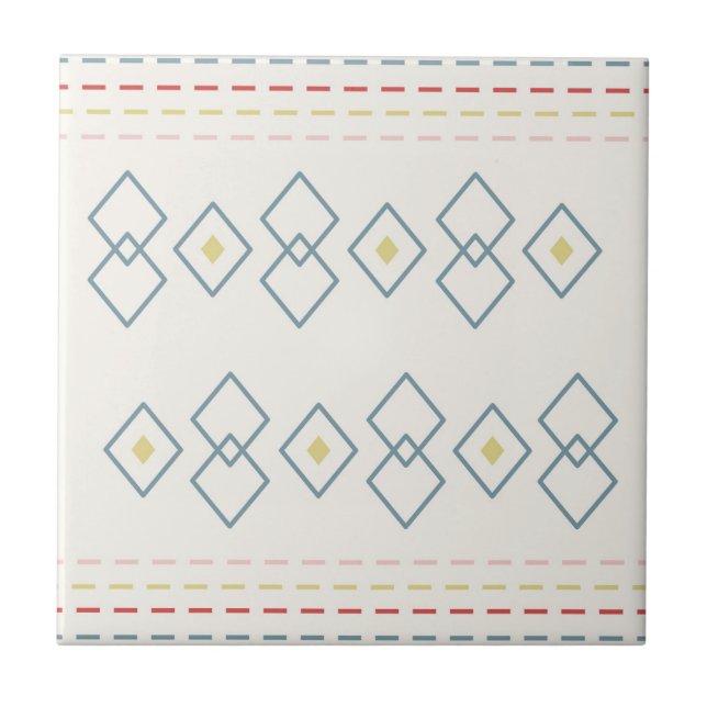 Carreau Style Marocain Motif, Sage Géométrique, Jaune, (Devant)