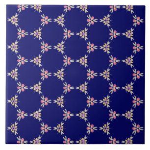 Carreau Style méditerranéen espagnol de bleu d'indigo