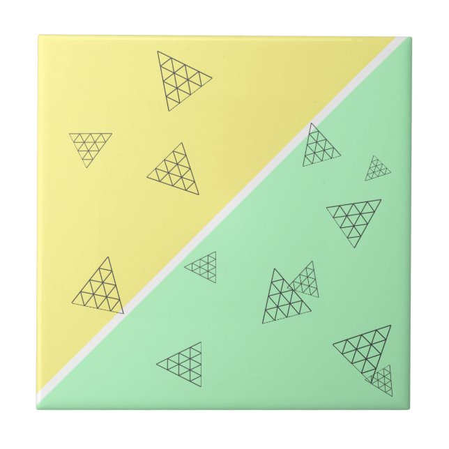 Carreau Style Pyramide Triangle Géométrie Pastel (Devant)