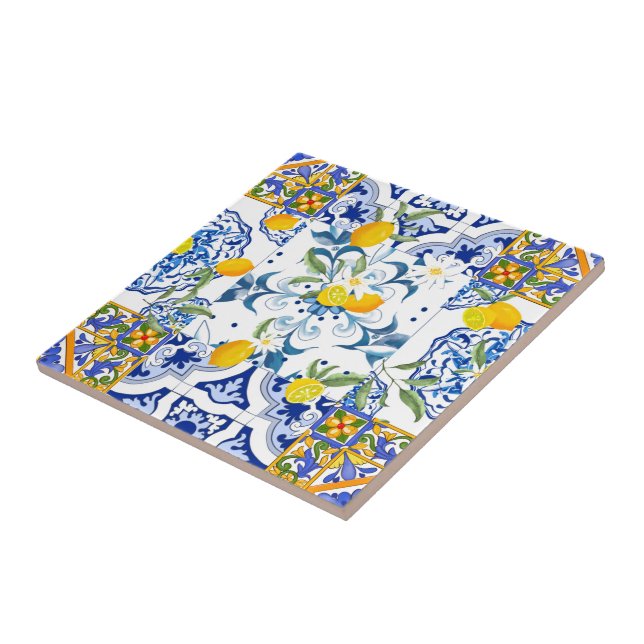 Carreau Style sicilien, art d'été Carrelage en céramique (Côté)