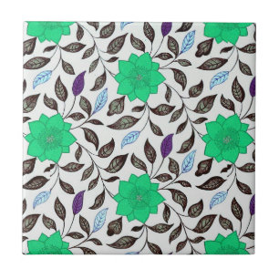 Carreau Style vintage Neo Mint Chine Poppy Floral Patte