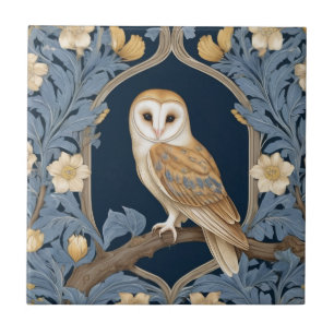 Carreau Style William Morris feutré Face gauche Barn Owl