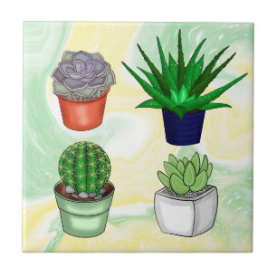 Carreau Succulents à main